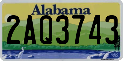 AL license plate 2AQ3743