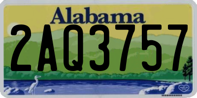 AL license plate 2AQ3757