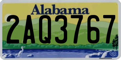 AL license plate 2AQ3767