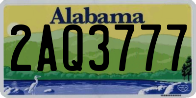 AL license plate 2AQ3777