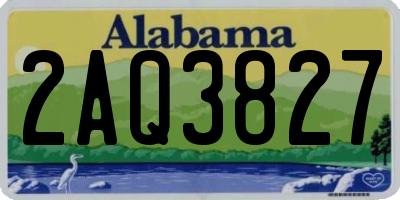AL license plate 2AQ3827