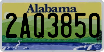 AL license plate 2AQ3850