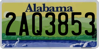 AL license plate 2AQ3853