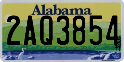 AL license plate 2AQ3854