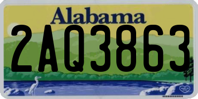 AL license plate 2AQ3863