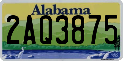 AL license plate 2AQ3875