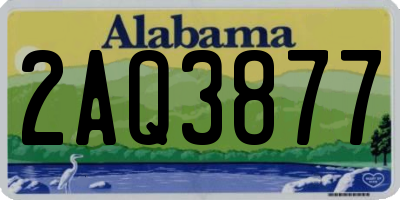 AL license plate 2AQ3877