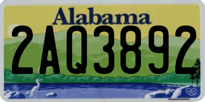 AL license plate 2AQ3892