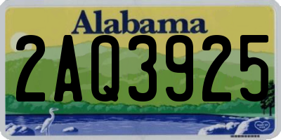 AL license plate 2AQ3925