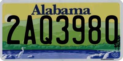AL license plate 2AQ3980