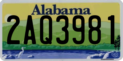 AL license plate 2AQ3981