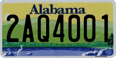 AL license plate 2AQ4001