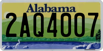 AL license plate 2AQ4007
