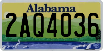 AL license plate 2AQ4036
