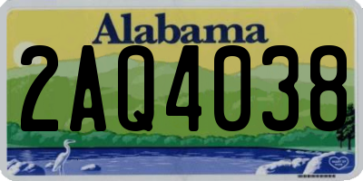AL license plate 2AQ4038
