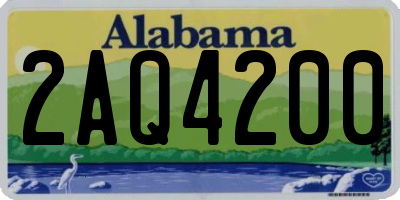 AL license plate 2AQ4200