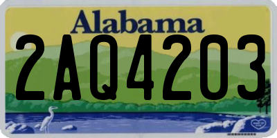 AL license plate 2AQ4203