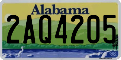 AL license plate 2AQ4205