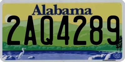 AL license plate 2AQ4289