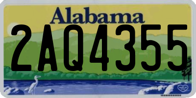 AL license plate 2AQ4355
