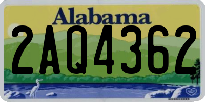 AL license plate 2AQ4362