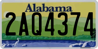 AL license plate 2AQ4374