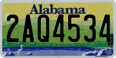 AL license plate 2AQ4534