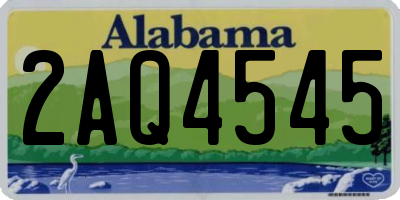 AL license plate 2AQ4545