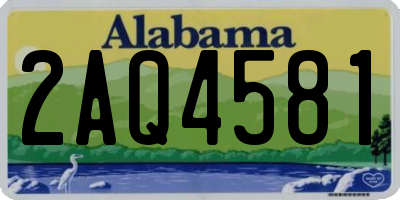 AL license plate 2AQ4581