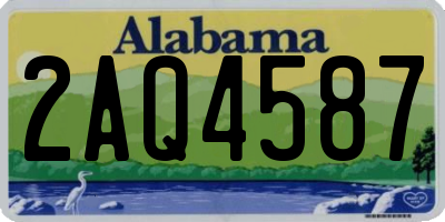AL license plate 2AQ4587