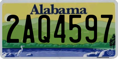 AL license plate 2AQ4597