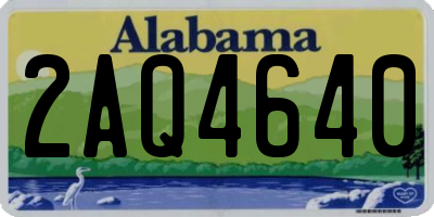AL license plate 2AQ4640