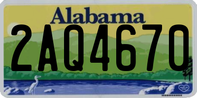AL license plate 2AQ4670