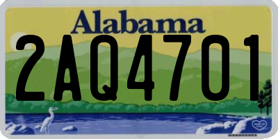 AL license plate 2AQ4701