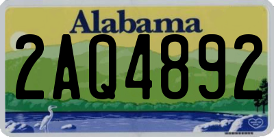 AL license plate 2AQ4892