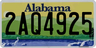 AL license plate 2AQ4925