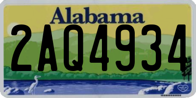 AL license plate 2AQ4934