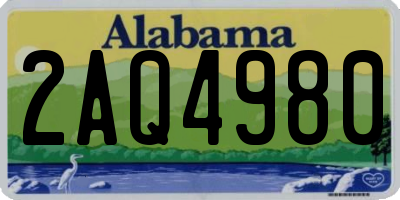 AL license plate 2AQ4980