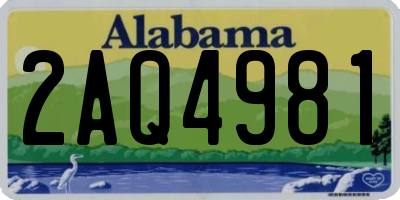 AL license plate 2AQ4981