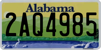 AL license plate 2AQ4985