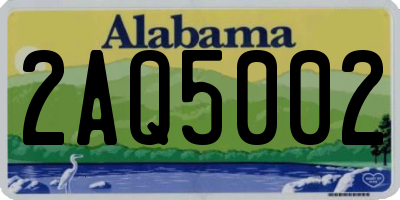 AL license plate 2AQ5002