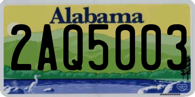 AL license plate 2AQ5003