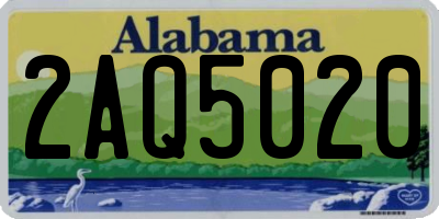 AL license plate 2AQ5020