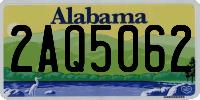 AL license plate 2AQ5062