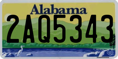 AL license plate 2AQ5343