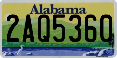 AL license plate 2AQ5360
