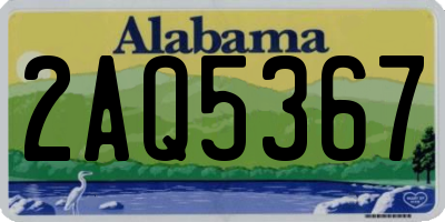 AL license plate 2AQ5367