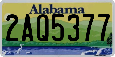AL license plate 2AQ5377