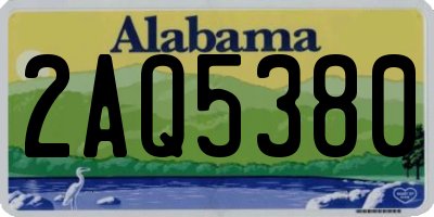 AL license plate 2AQ5380