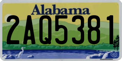 AL license plate 2AQ5381